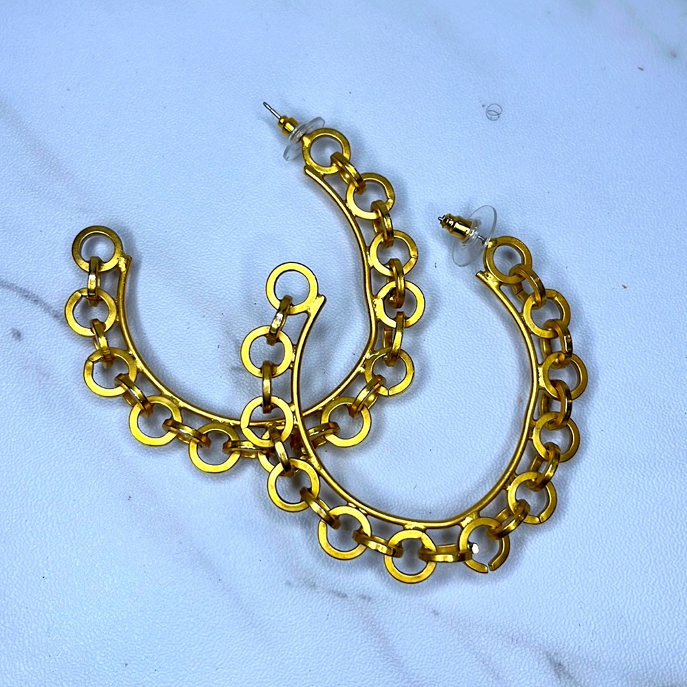 Elizabeth Cole Golden Andrea hoop Earrings